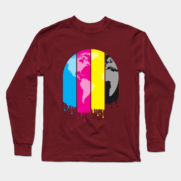 4 Colors Paint Our World Long Sleeve T-Shirt by chunkydesign